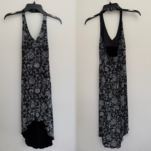 Hourglass Dresses & Skirts - Vtg Y2K Hourglass Floral Beaded Halter Midi Dress Size M Whimsigoth Fairy Grunge